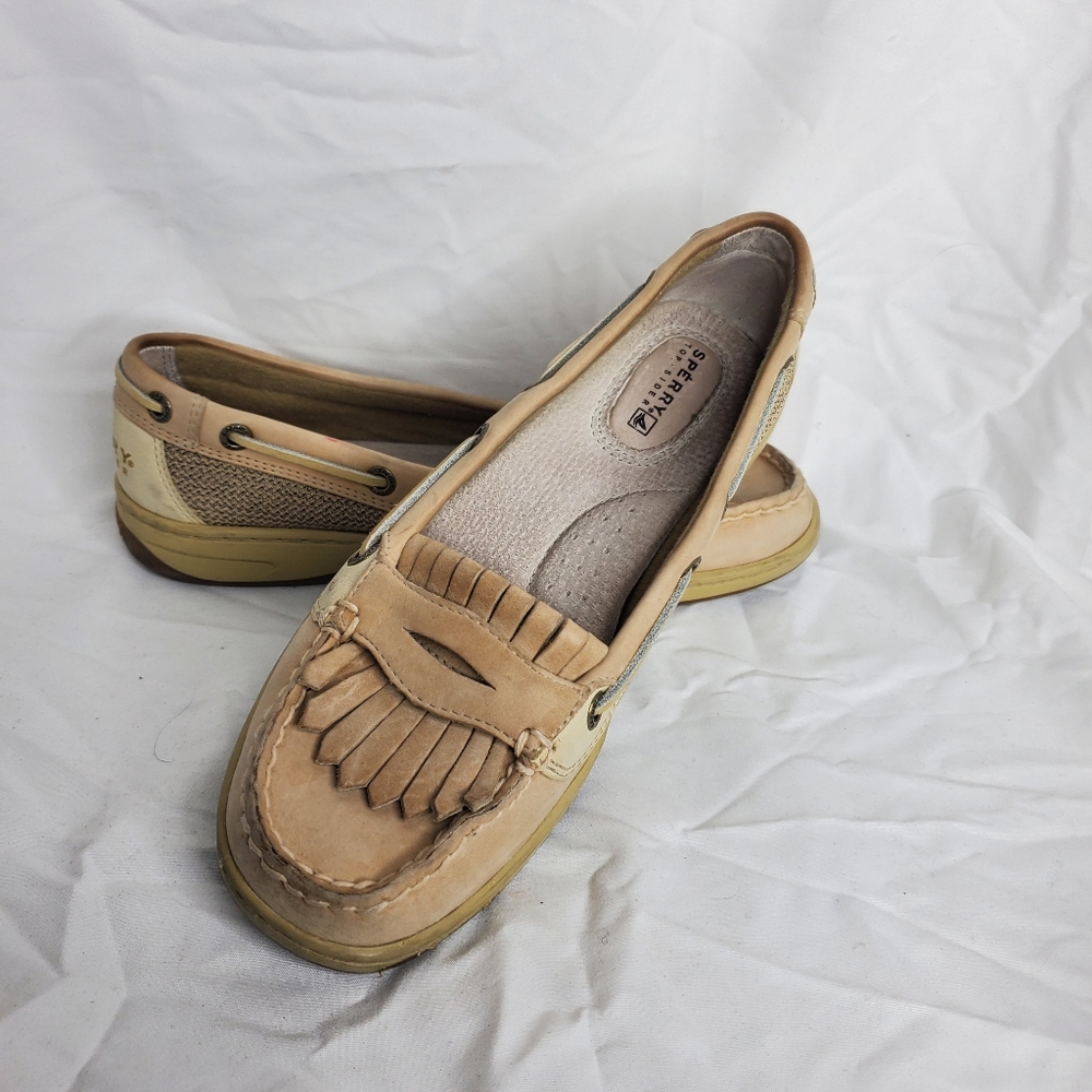 ♡ Sperry Topsider Deck Shoes Womens Beige Size 6.5